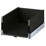 KNIVSHULT black drawer, sleek design with smooth finish, durable steel runners, dark kitchen match.