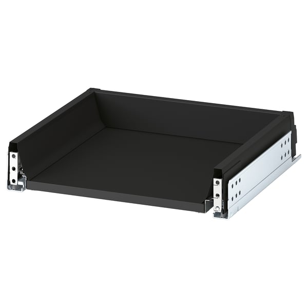 KNIVSHULT black drawer, sleek design, smooth finish, dark interior, metallic runners.