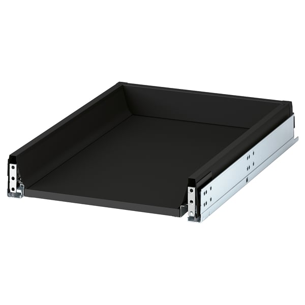 KNIVSHULT black drawer, sleek design, dark finish, metal runners, durable, easy-clean.