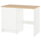 KNOXHULT white kitchen unit with oak top. Rectangular, modern design with durable laminate and melamine surfaces.