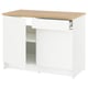 Option: KNOXHULT white kitchen unit with wooden top, drawers, adjustable shelves, and modern design.