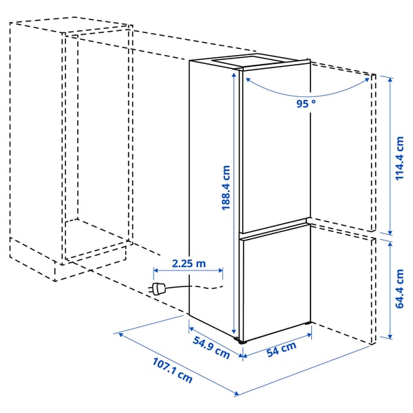 Illustration with measurements for the product: KÖLDGRADER.