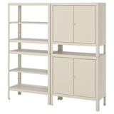 KOLBJÖRN storage combo: light beige, adjustable shelves, two cabinets, durable steel.
