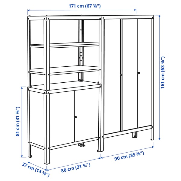 Illustration with measurements for the product: KOLBJÖRN.