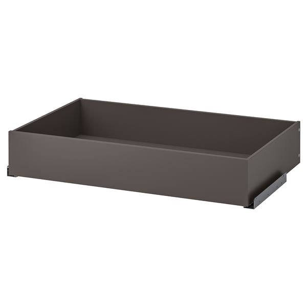 Gray ikea KOMPLEMENT drawer with slow-close for clothes.