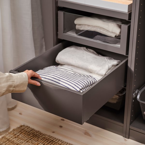 KOMPLEMENT Drawer, dark grey, 50x58 cm