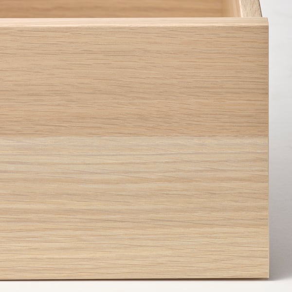 Close-up of wooden drawer, smooth finish, light natural color, high-quality texture
