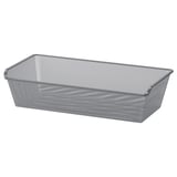 Gray KOMPLEMENT mesh storage basket for organizing clothes & accessories.