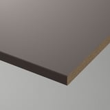 Dark gray shelf with smooth, semi-matte finish displayed against white background, showing edge view.