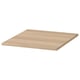 An ikea KOMPLEMENT adjustable shelf, light beige, rectangular, with a wooden texture.