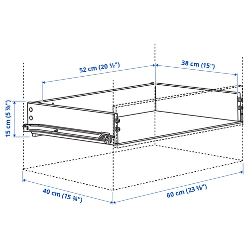 Illustration with measurements for the product: KONSTRUERA.
