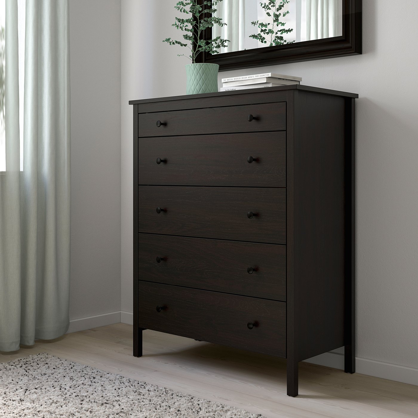 KOPPANG chest of 5 drawers, black-brown, 90x114 cm - IKEA Austria
