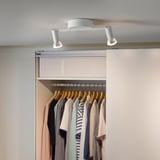 KRUSNATE white ceiling track with 2 adjustable spots, almost invisible, ideal for hallways or over kitchen islands.