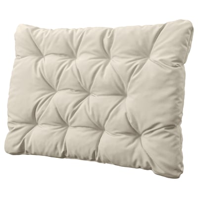 KUDDARNA beige outdoor cushion, rectangular with diamond pattern, sustainable recycled polyester.