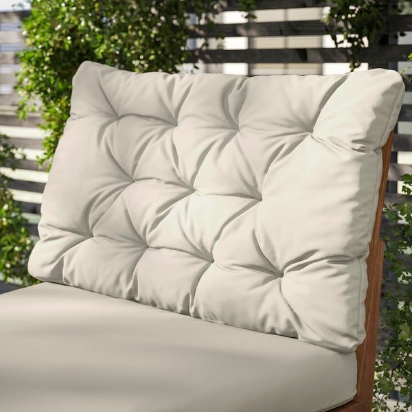 KUDDARNA Back cushion, outdoor, light grey-beige, 62x44 cm