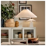 KUDDLAVA Pendant lamp shade, pleated white, 59 cm