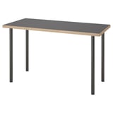 LAGKAPTEN desk, black & gray, rectangular top, sturdy legs.