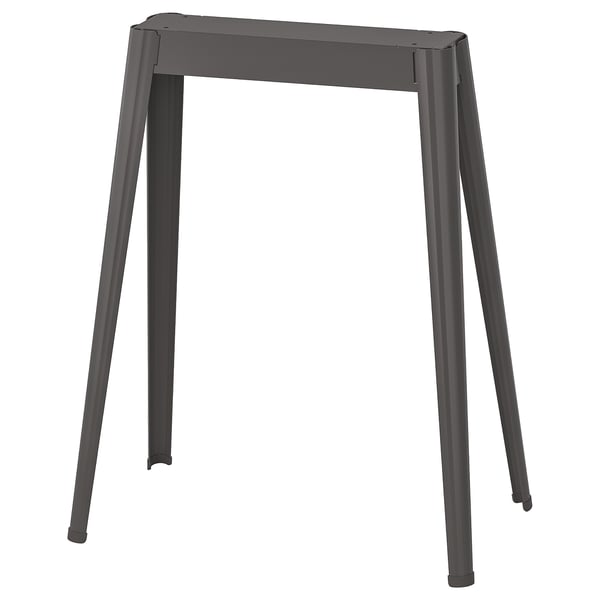 LAGKAPTEN: black trestle table base, lightweight, metal, rectangular, modern design.
