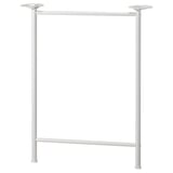 White LAGKAPTEN table base with adjustable legs and stability bar.