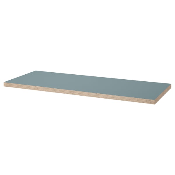 LAGKAPTEN: light blue table top, rectangular, board-on-frame design.