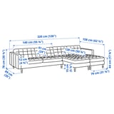 Illustration with measurements for the product: LANDSKRONA.