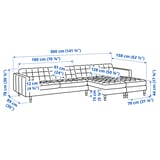 Illustration with measurements for the product: LANDSKRONA.