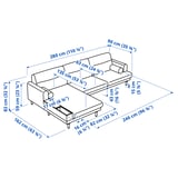 Illustration with measurements for the product: LÅNGARYD.