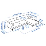 Illustration with measurements for the product: LÅNGARYD.