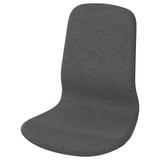 A black LÅNGFJÄLL office chair with a sleek, ergonomic design featuring lumbar support.