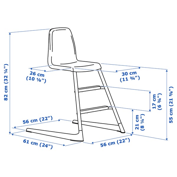 Illustration with measurements for the product: LANGUR.