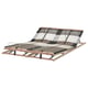 Option: LEIRSUND adjustable bed base with wooden frame, curved slats, and adjustable firmness zones for spine alignment.