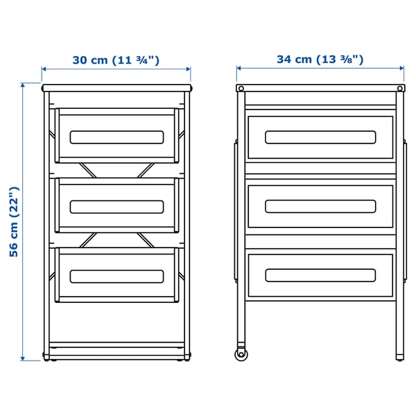 Illustration with measurements for the product: LENNART.