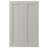 LERHYTTAN light grey kitchen cabinets with classic, traditional design and solid wood frame.