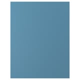 LERHYTTAN door in calming blue, rectangular shape with smooth finish. Birch veneer and stained edges.