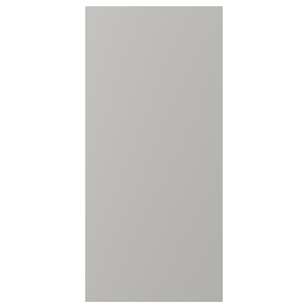 LERHYTTAN light grey kitchen cabinet with beveled edges and birch veneer.