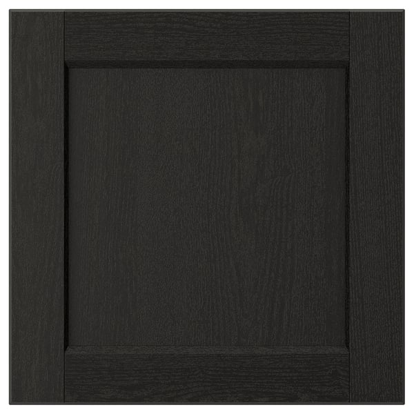 LERHYTTAN: black kitchen cabinet with wooden frame and veneer panel, classic design.