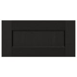 Black LERHYTTAN drawer front with bevelled edges and solid wood frame. Classic design, ash veneer panel.