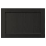 LERHYTTAN black kitchen drawer front, traditional style with beveled edges, solid wood frame, ash veneer panel.