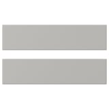 This image shows two grey rectangular frames, simple and uniform in design, with clean edges and a smooth surface.