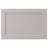 LERHYTTAN light grey kitchen cabinet front with solid wood frame and bevelled edges.