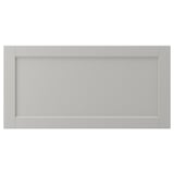 LERHYTTAN light grey kitchen cabinet with beveled edge frame and inset panel.