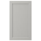 LERHYTTAN: grey kitchen cabinet door, solid birch frame, beveled edges, veneer panel, square shape, classic design.