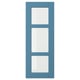 LERHYTTAN blue door, solid wood frame with frosted glass, rustic charm.
