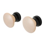 Lillasjon light wood & black hooks, rounded.