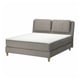 Option: LILLFJÄLLET grey fabric divan bed, sloped head, removable cushions.