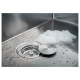 Stainless steel sink lid magnetically attached, keeping surface clean and neat.