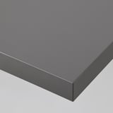 Modern gray desk surface with smooth, sleek edges, designed for stability and style.