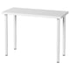 White LINNMON desk, rectangular, adjustable legs.