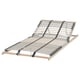 Option: LÖNSET bed base: light wood, curved slats, adjustable firmness, white background.