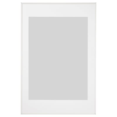 LOMVIKEN picture frame, thin metal edge, rectangular shape, white color, plastic front protection.
